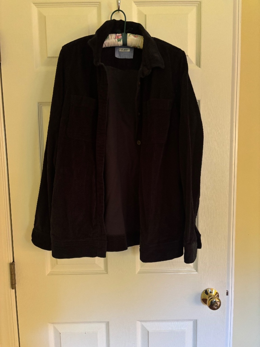 LL Bean Black Corded shirt jacket